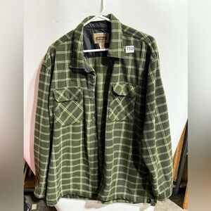 #3327-Olive Green Plaid Men's Shacket